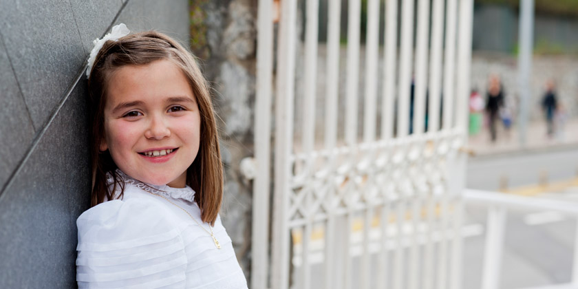 El día de su Primera Comunión