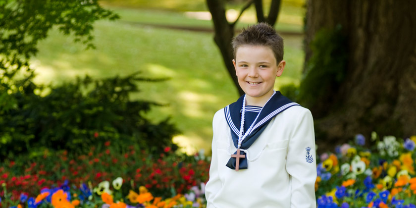 El día de su Primera Comunión